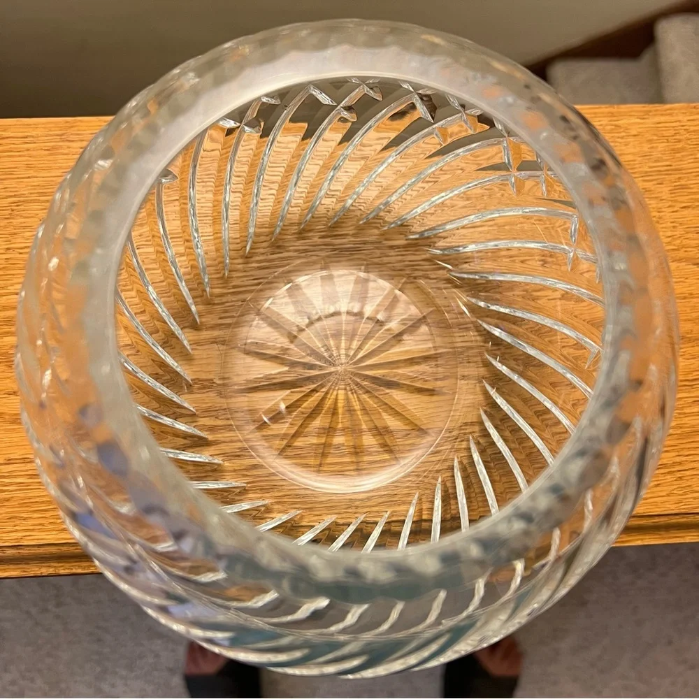 Vintage Mikasa  Leaded Crystal Cut  Large Circular Sphere Vase